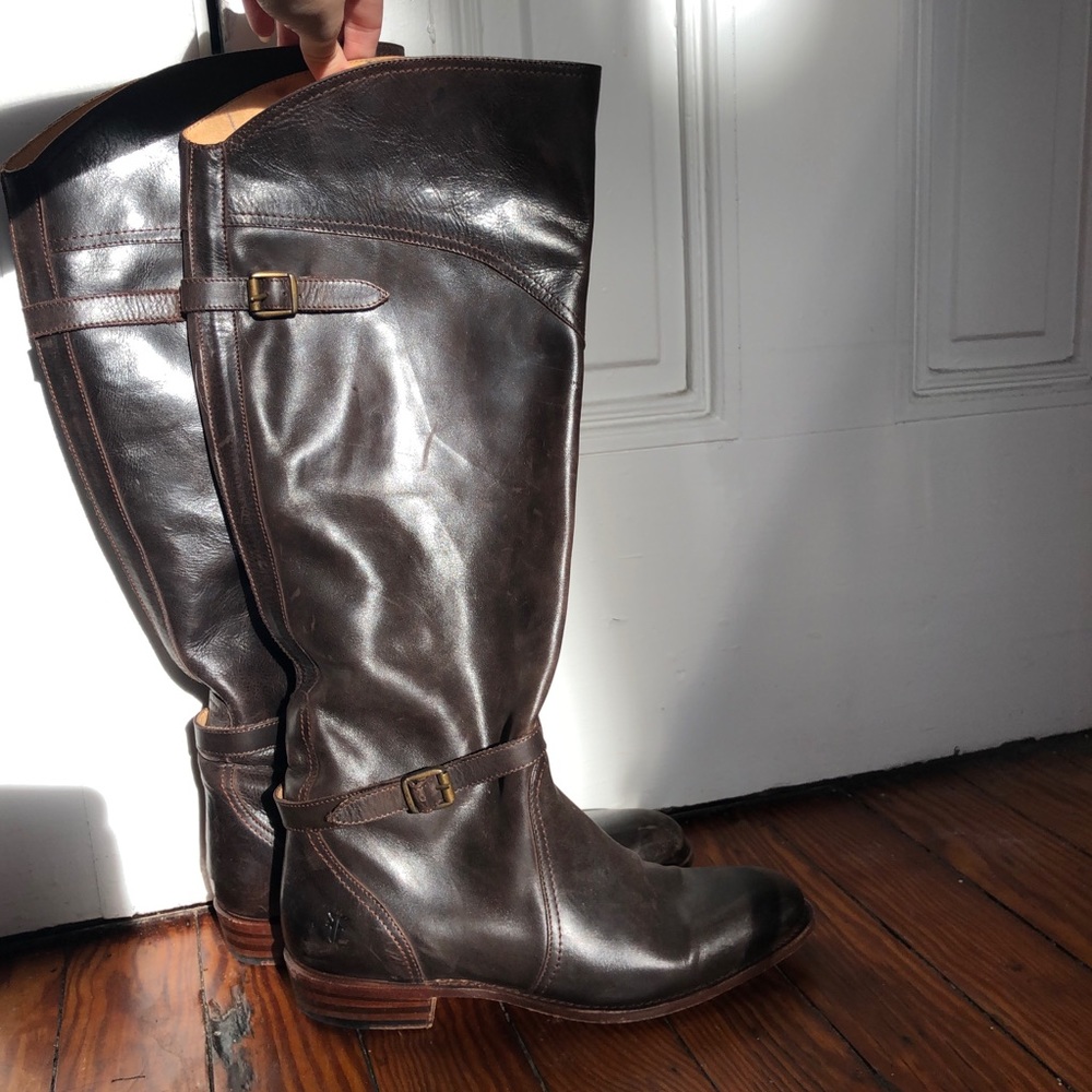 FRYE BOOTS Dorado Riding Brown Leather 77561 SZ 11